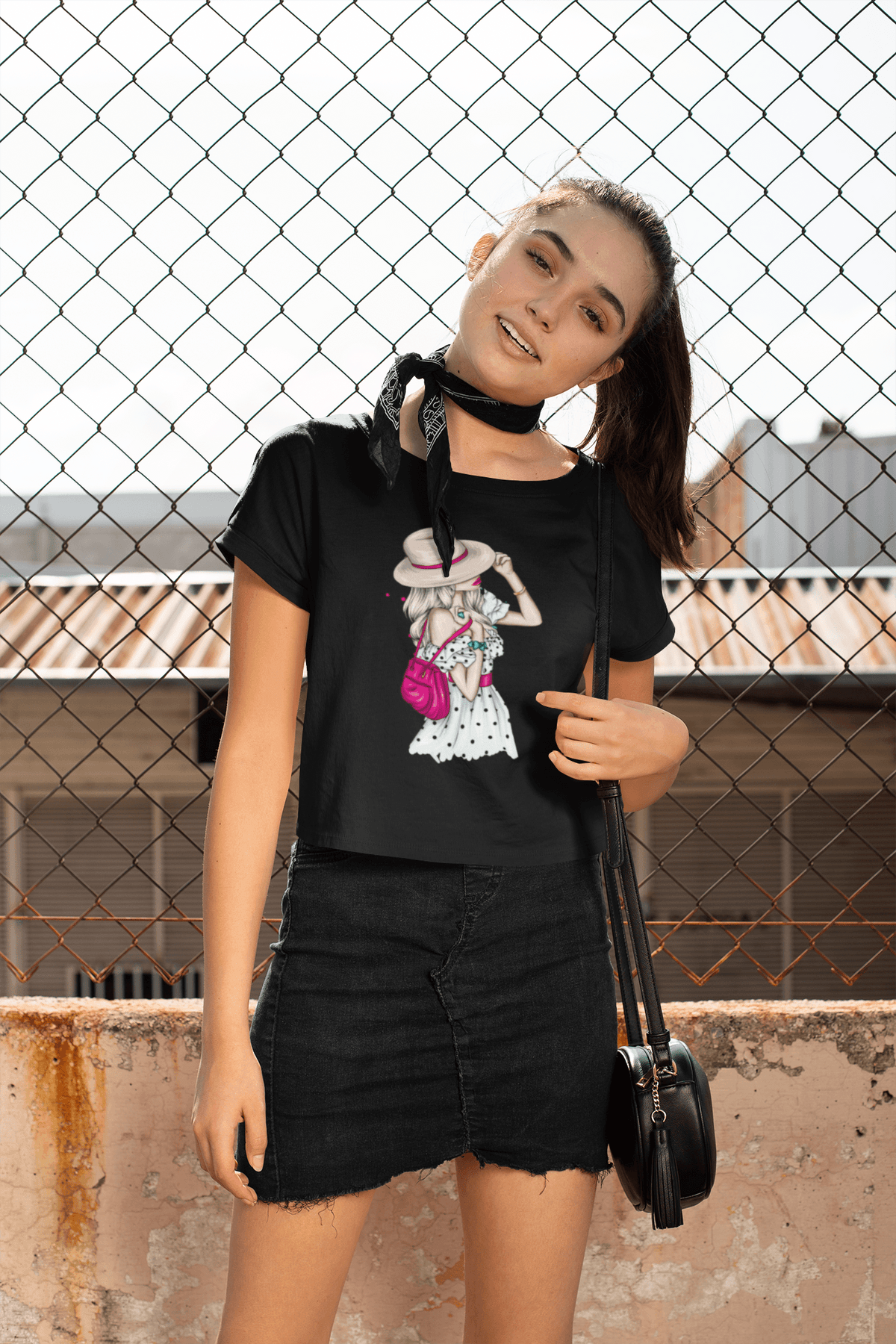 Stylish Connection Cropped Tee-Cropped Tees-StylinArts
