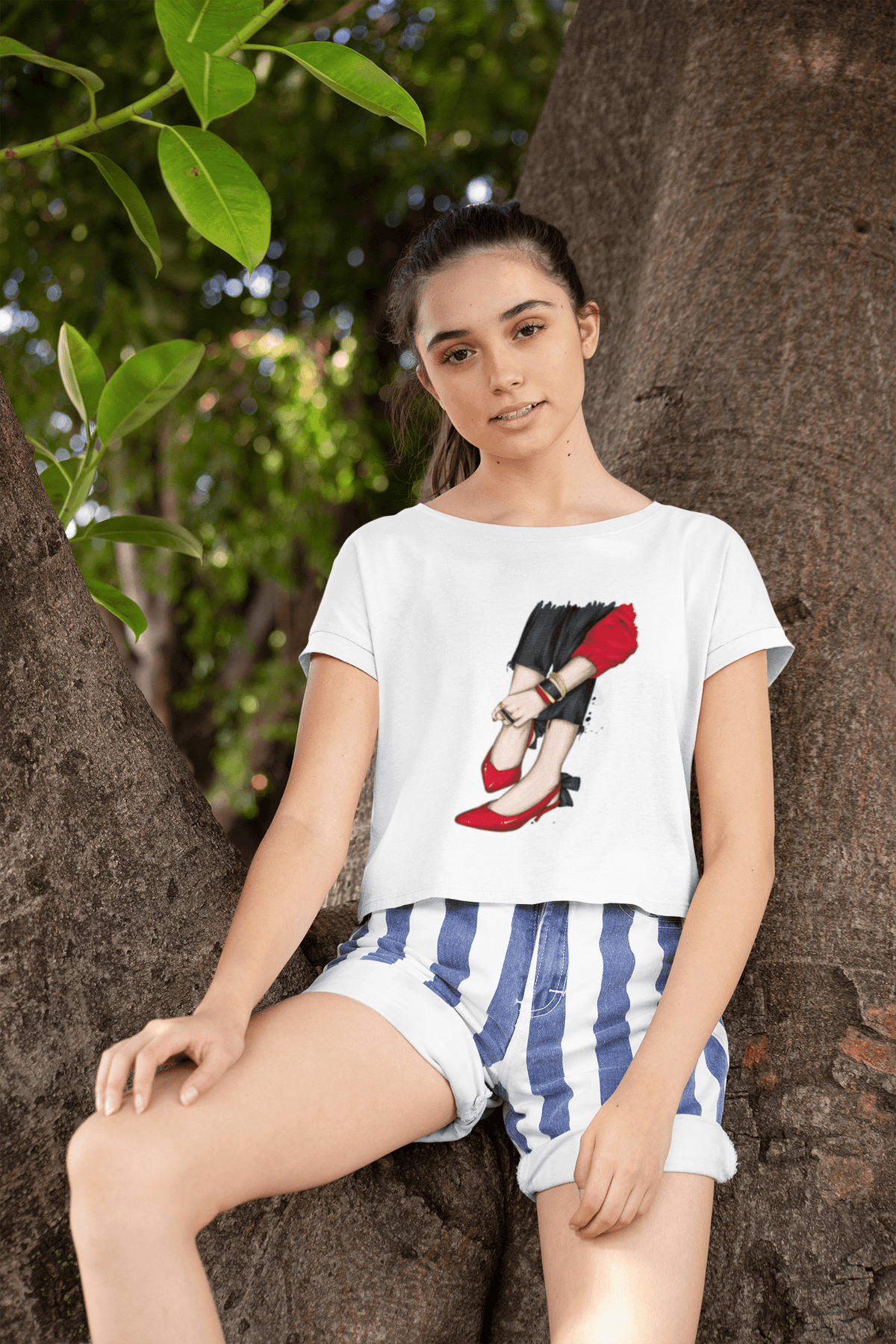 Regal Fashionista Cropped Tee-Cropped Tees-StylinArts