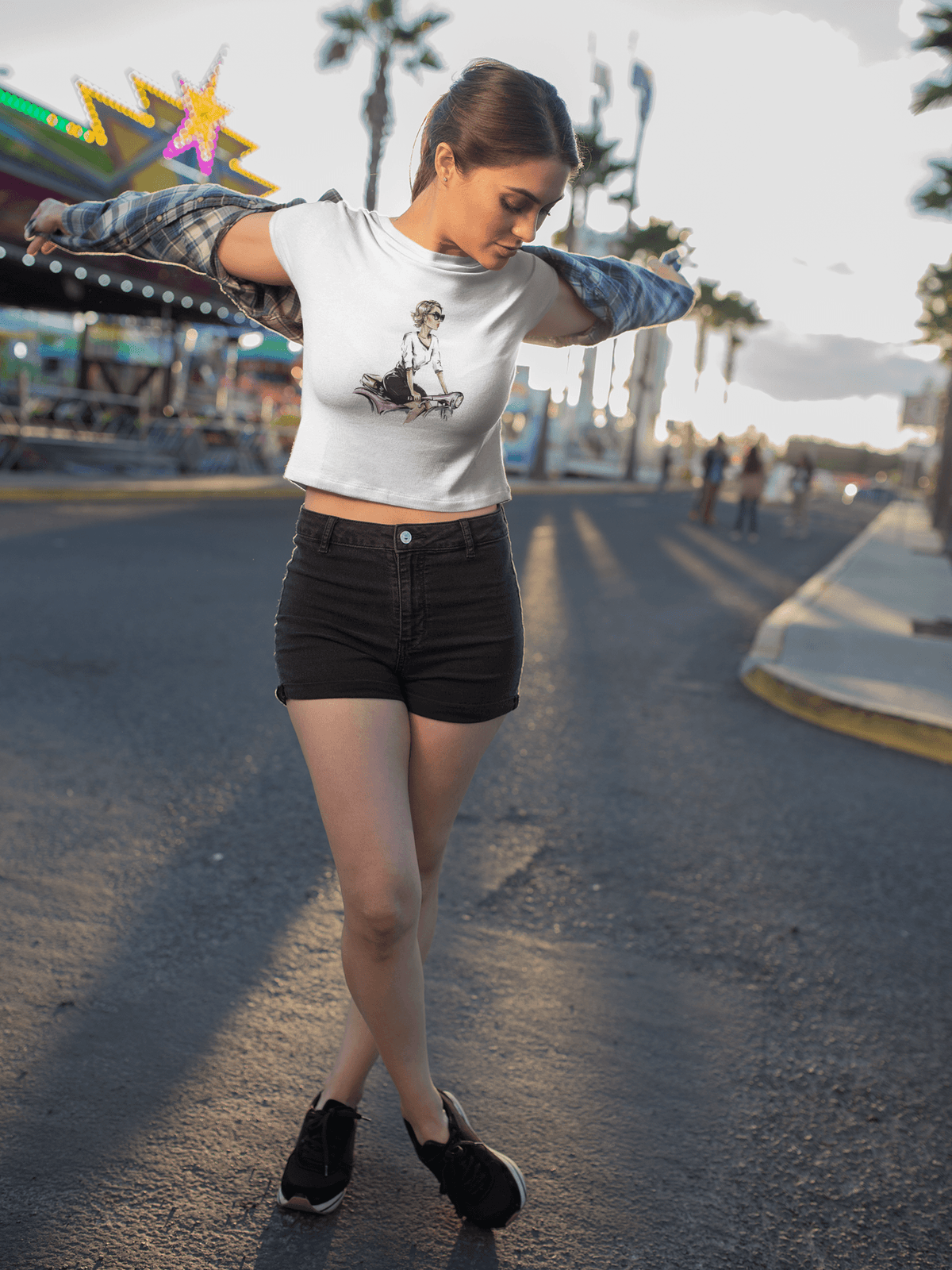 Strength Chic Cropped Tee-Cropped Tees-StylinArts