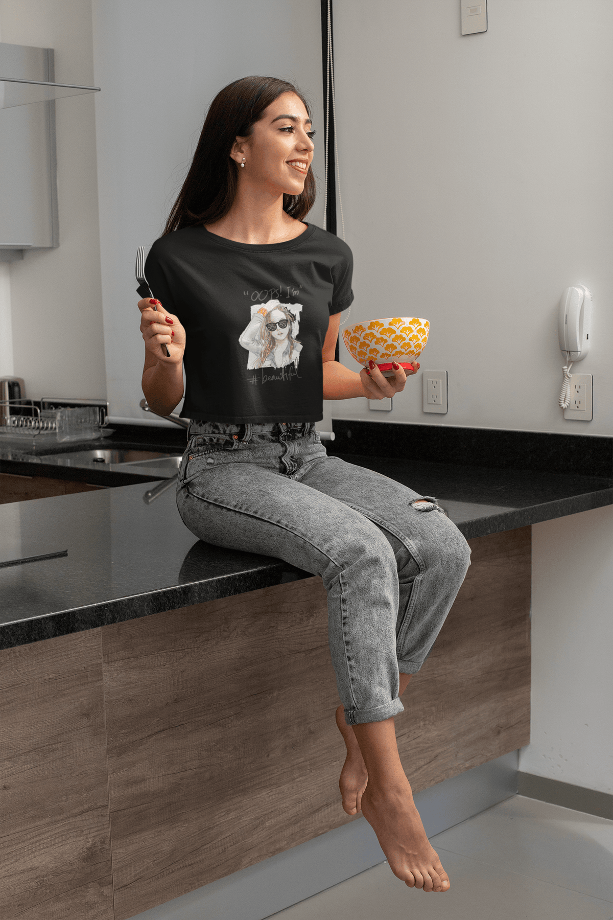 OOPs I am Beautiful Cropped Tee-Cropped Tees-StylinArts