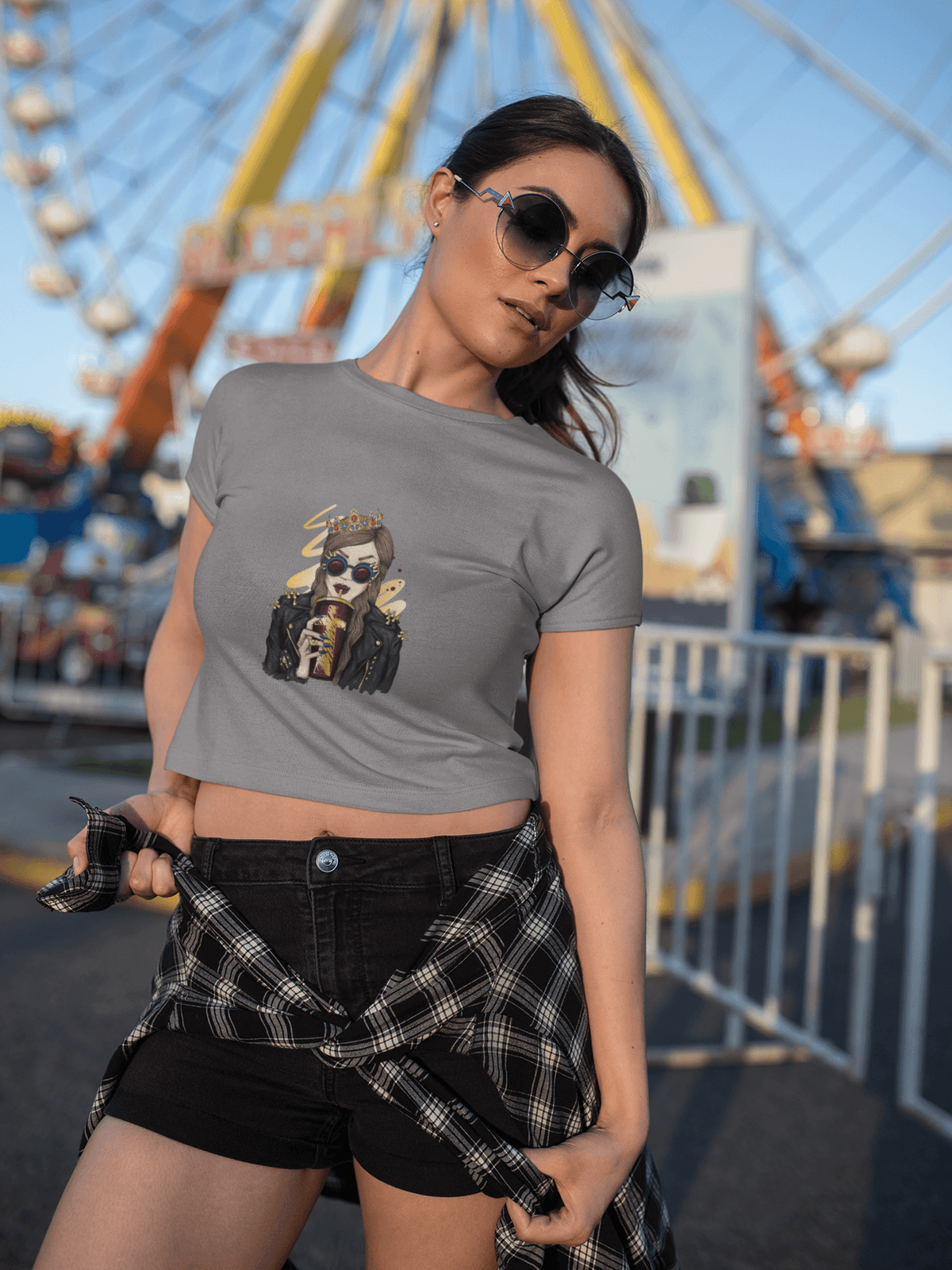 Royal Charm Cropped Tee-Cropped Tees-StylinArts