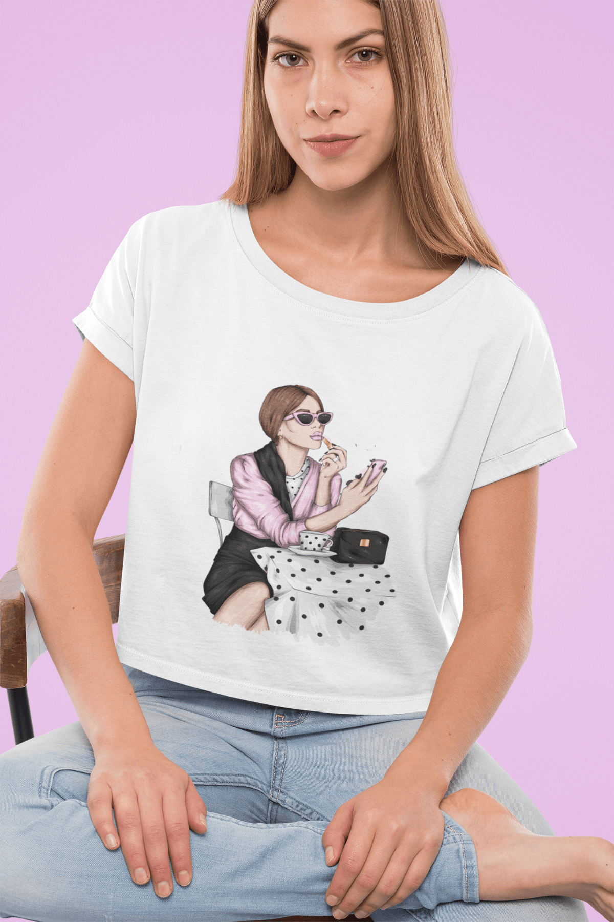 Bold Swag Cropped Tee-Regular Fit Tee-StylinArts