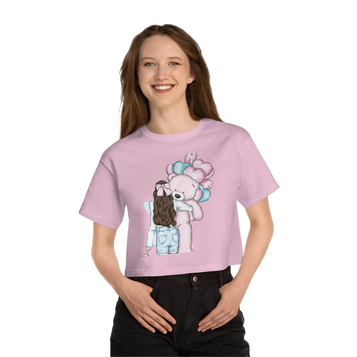 Cuddly Bear Cropped Tee-Cropped Tees-StylinArts