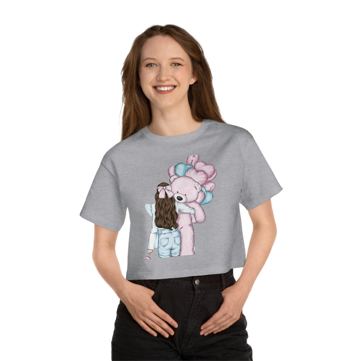 Cuddly Bear Cropped Tee-Cropped Tees-StylinArts