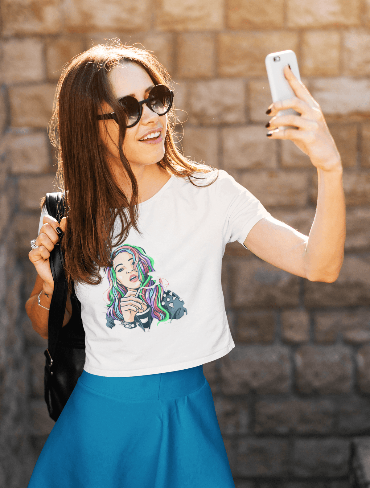 Funky Fashionista Cropped Tee-Regular Fit Tee-StylinArts
