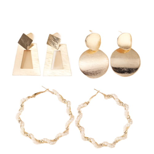 Europa Geometric Hoops Set-Fashion Earrings-StylinArts