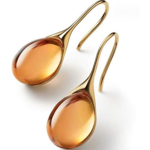 Golden Raindrop: Yellow Opal Teardrop Earrings-Fashion Earrings-StylinArts