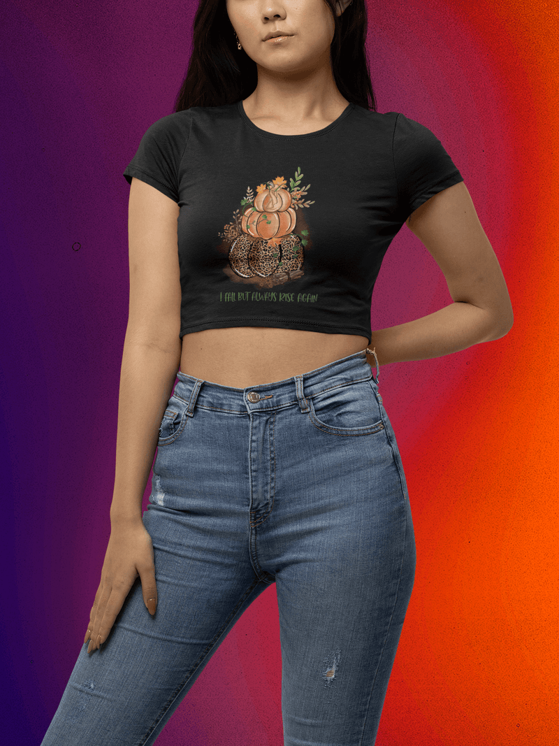 I FALL but Always RISE again Cropped T-Shirt - StylinArt