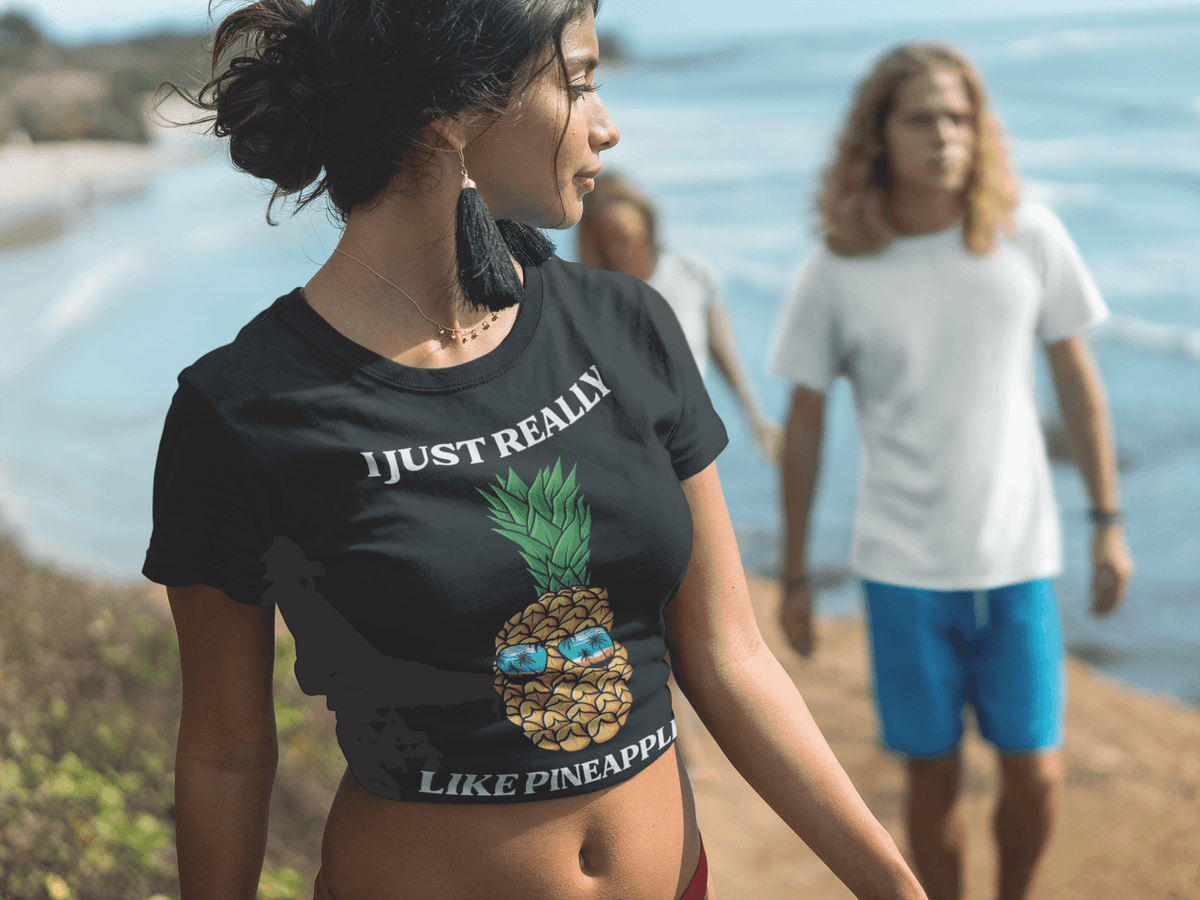 I Just Like Pineapples Cropped T-Shirt - StylinArt
