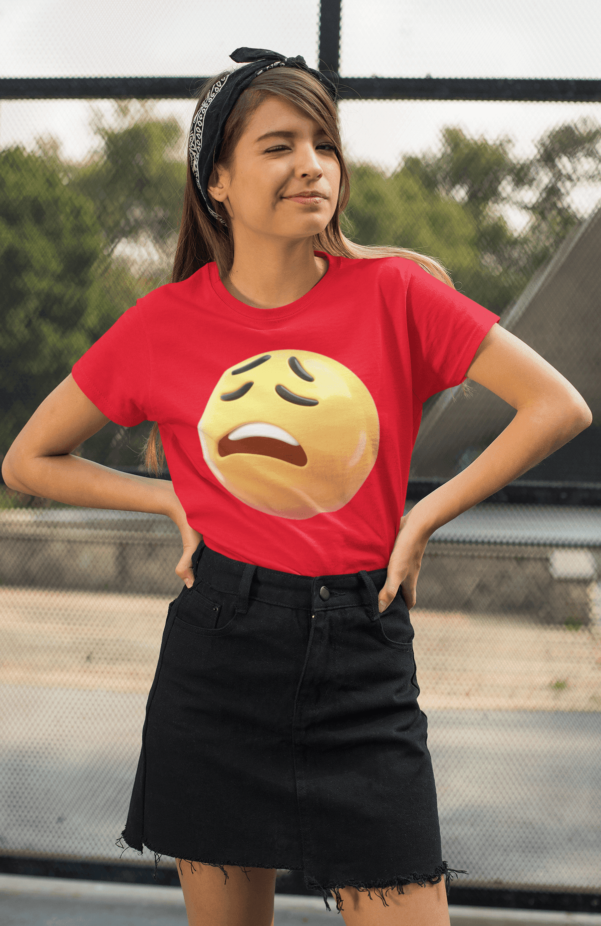 Relatable Disappointed Emoji Tee-Regular Fit Tee-StylinArts