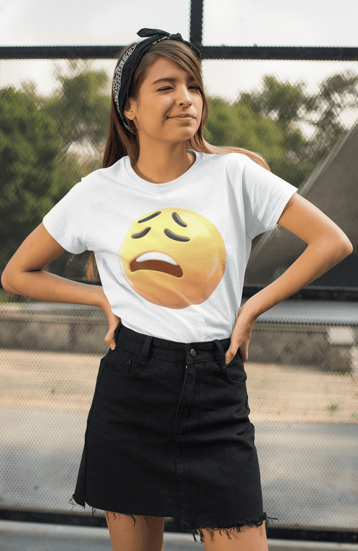 Relatable Disappointed Emoji Tee-Regular Fit Tee-StylinArts