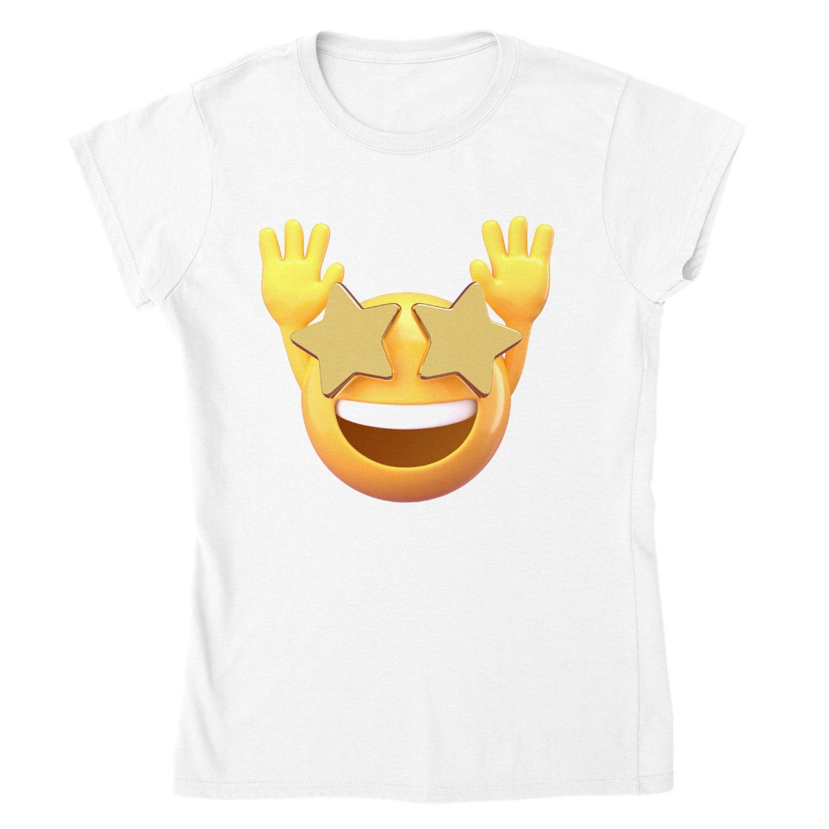 Joyful Hands Up Emoji Tee-Regular Fit Tee-StylinArts