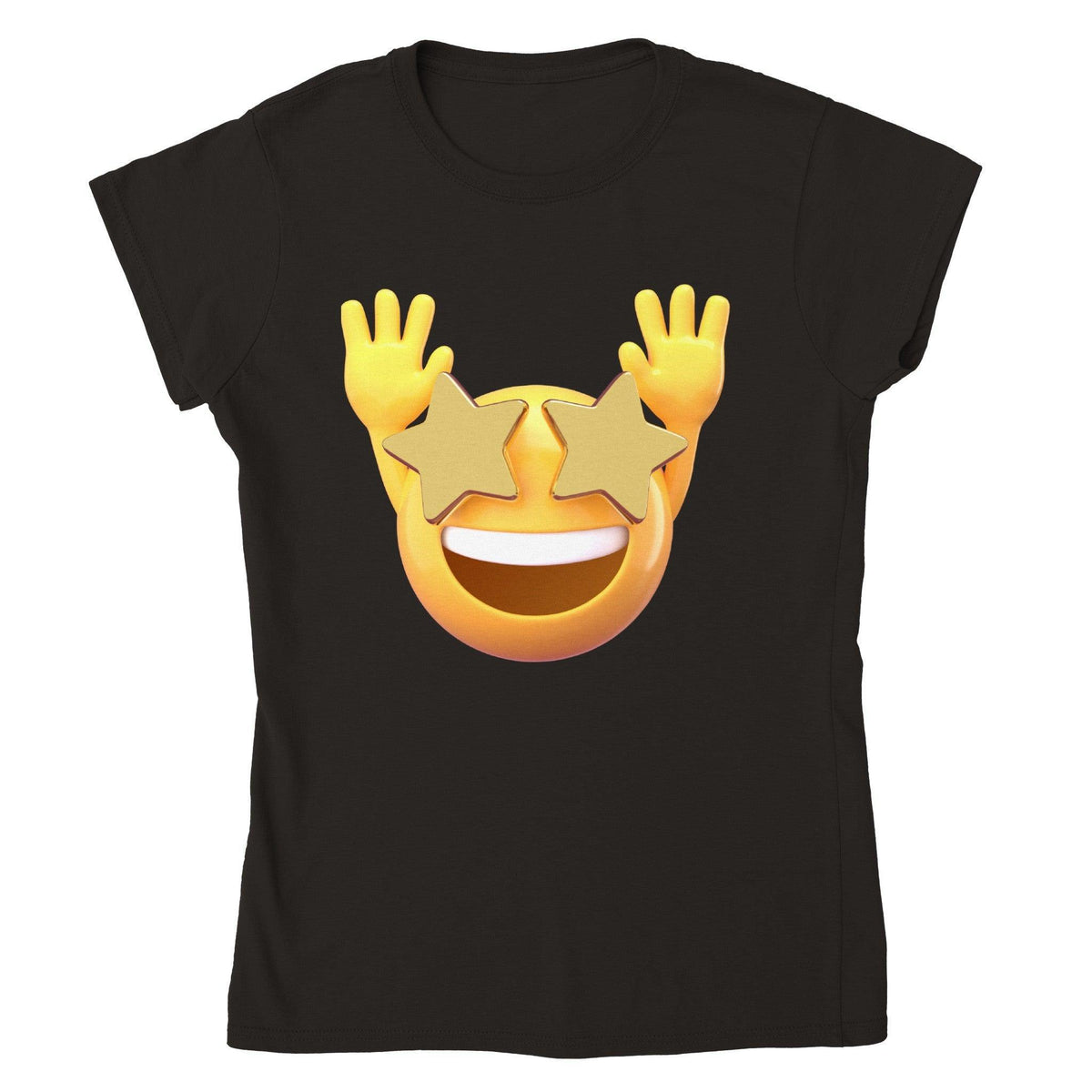 Joyful Hands Up Emoji Tee-Regular Fit Tee-StylinArts