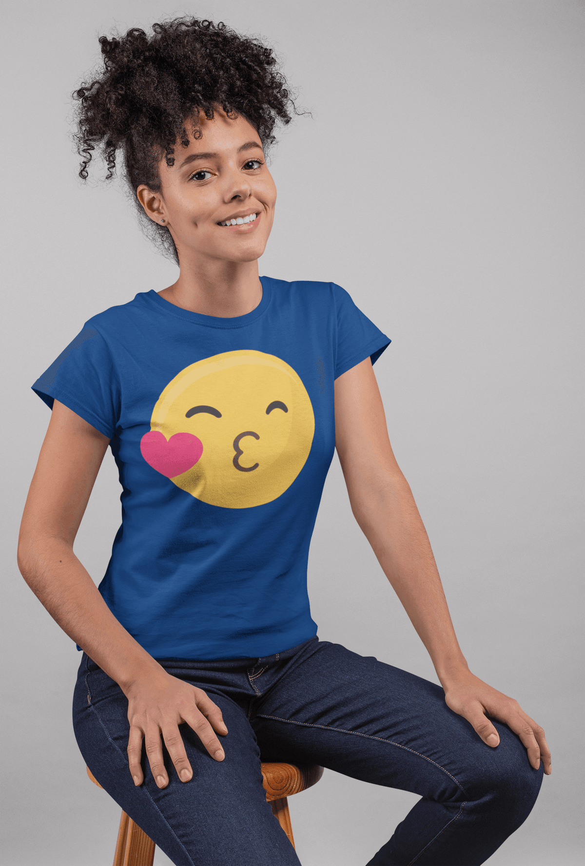Charming Kiss Emoji Tee-Regular Fit Tee-StylinArts