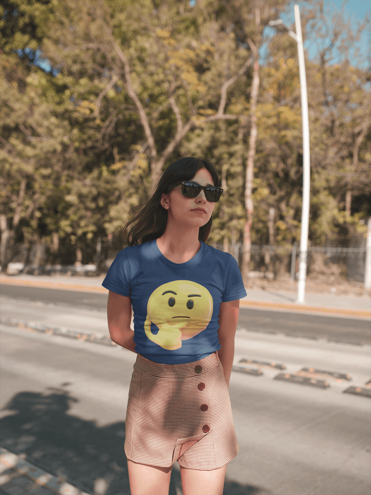 Contemplative Thinking Emoji Tee-Regular Fit Tee-StylinArts