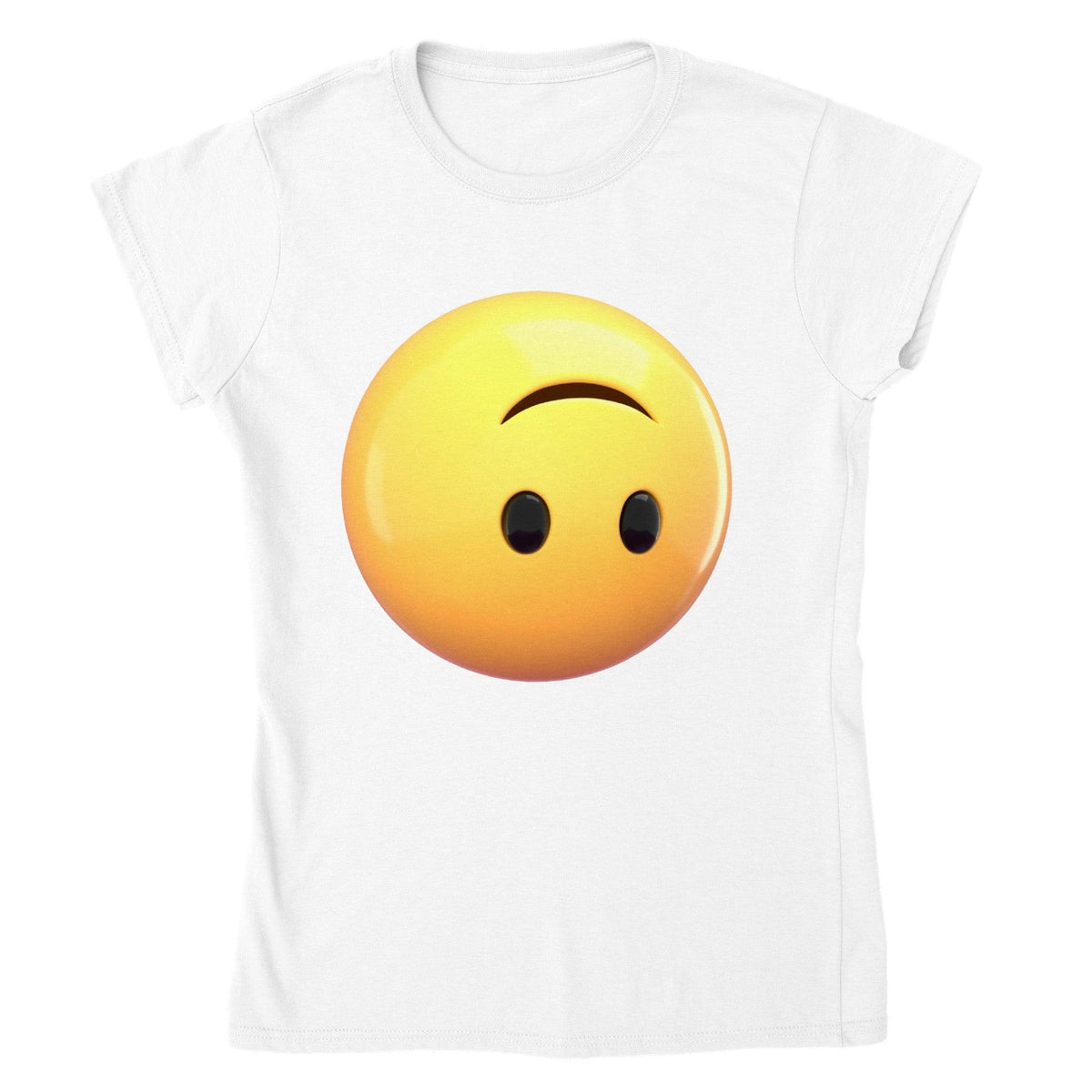 Whimsical Upside Down Emoji Tee-Regular Fit Tee-StylinArts