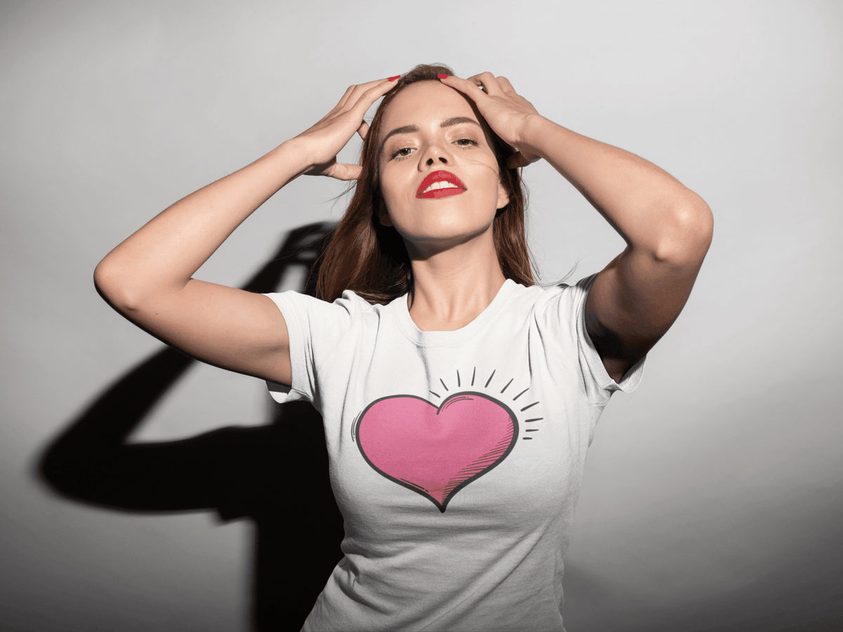 Charming Pink Heart Emoji Tee-Regular Fit Tee-StylinArts