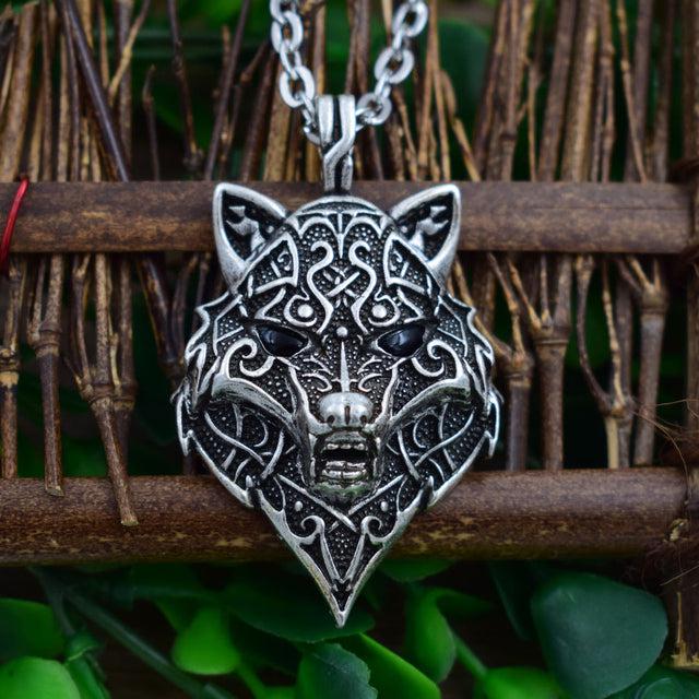 Wolf Head Necklace Pendant-Necklace-StylinArts