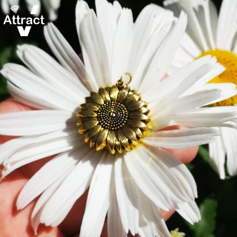 Golden Bloom Sunflower Pendant Necklace - StylinArts