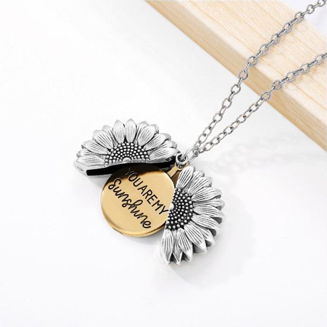 Golden Bloom Sunflower Pendant Necklace-Necklace-StylinArts