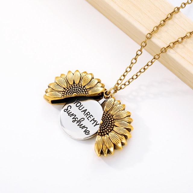 Golden Bloom Sunflower Pendant Necklace - StylinArts