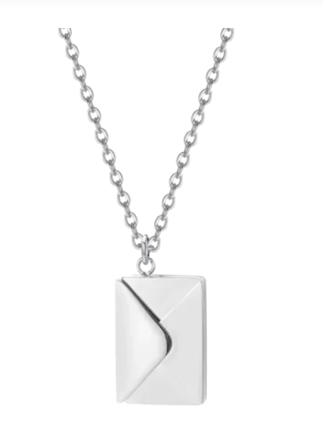 Eternal Sentiment: Sterling Silver Envelope Personalized Necklace-Necklace-StylinArts