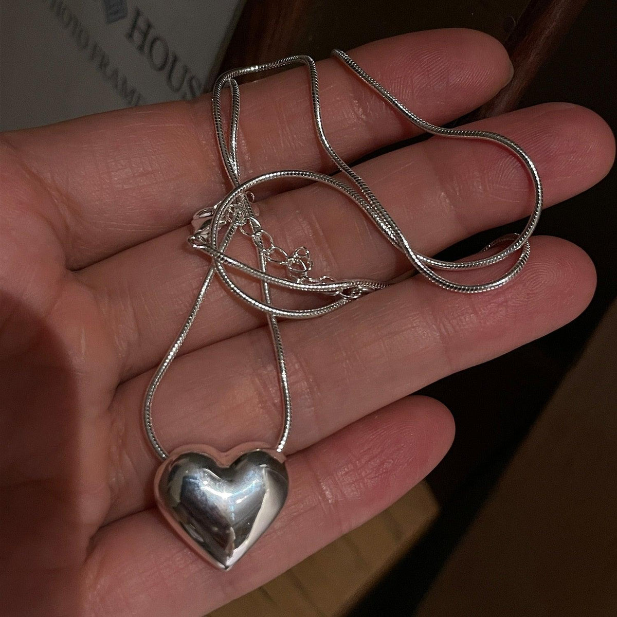 Vintage Love Heart Zinc Alloy Pendant Necklac-Necklace-StylinArts