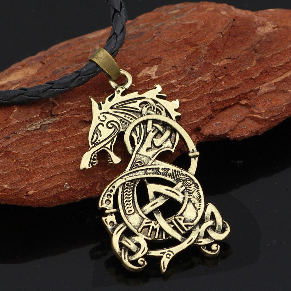 Draconic Majesty Viking Dragon Pendant Necklace-Necklace-StylinArts