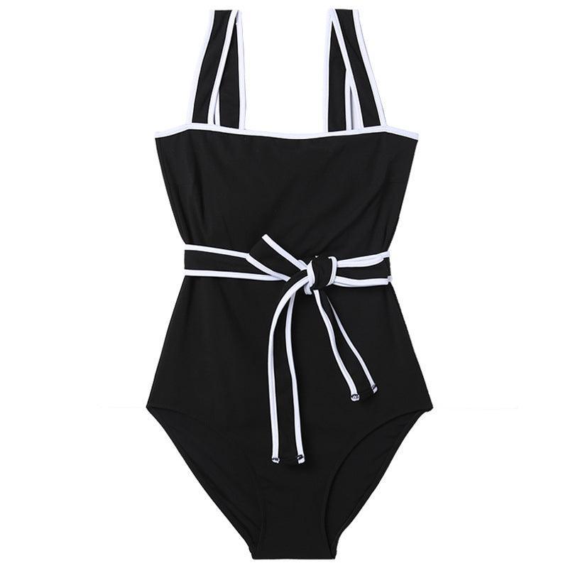 Noir Elegance Waistband Swimsuit-One Piece-StylinArts