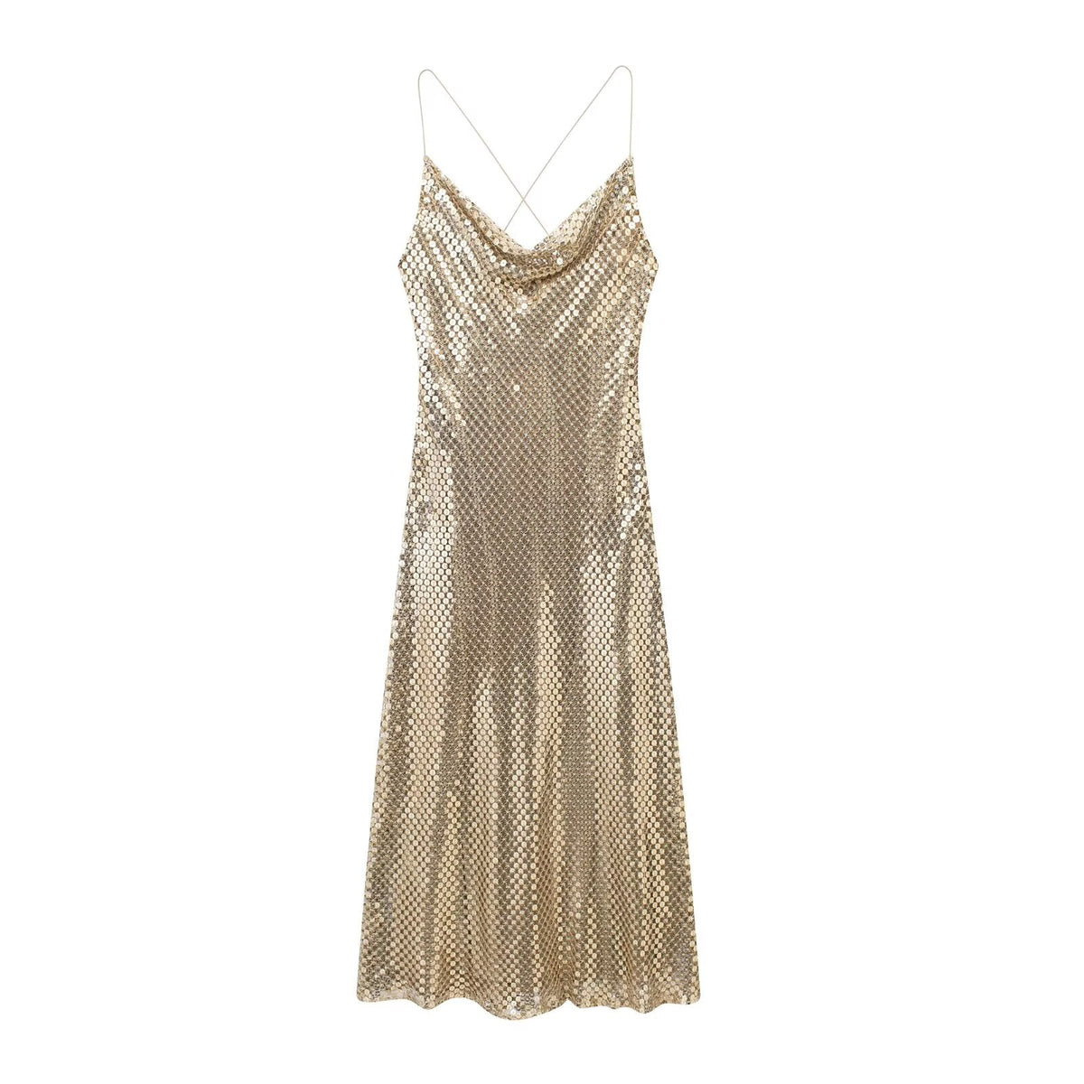 Spring Sequin: Mesh Underlay Dress-Shift Dress-StylinArts