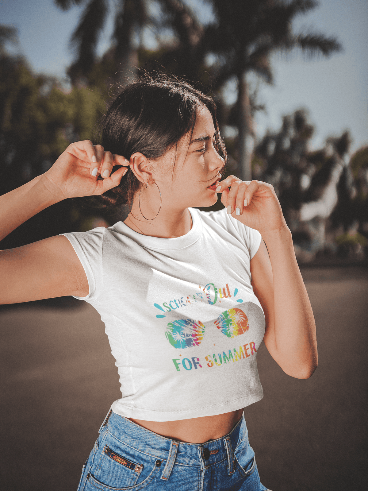 Schools Out For Summer - Cropped T-Shirt-Cropped Tees-StylinArts