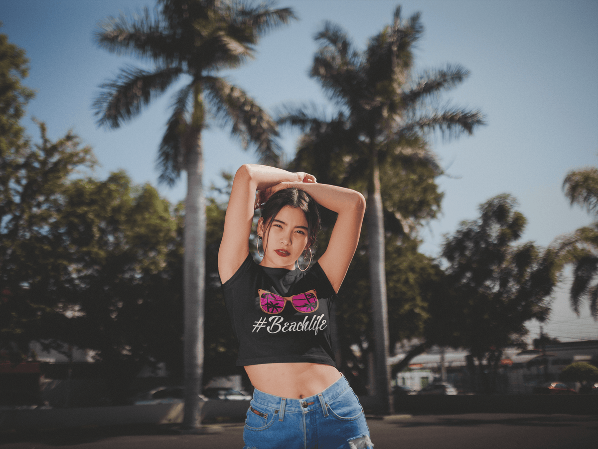 Beach Life - Cropped T-Shirt-Cropped Tees-StylinArts