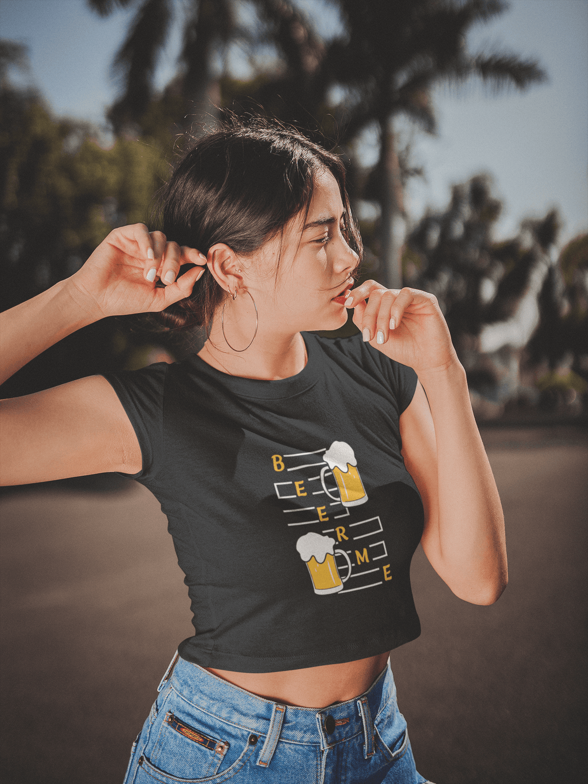 Beer Me - Cropped T-Shirt-Cropped Tees-StylinArts