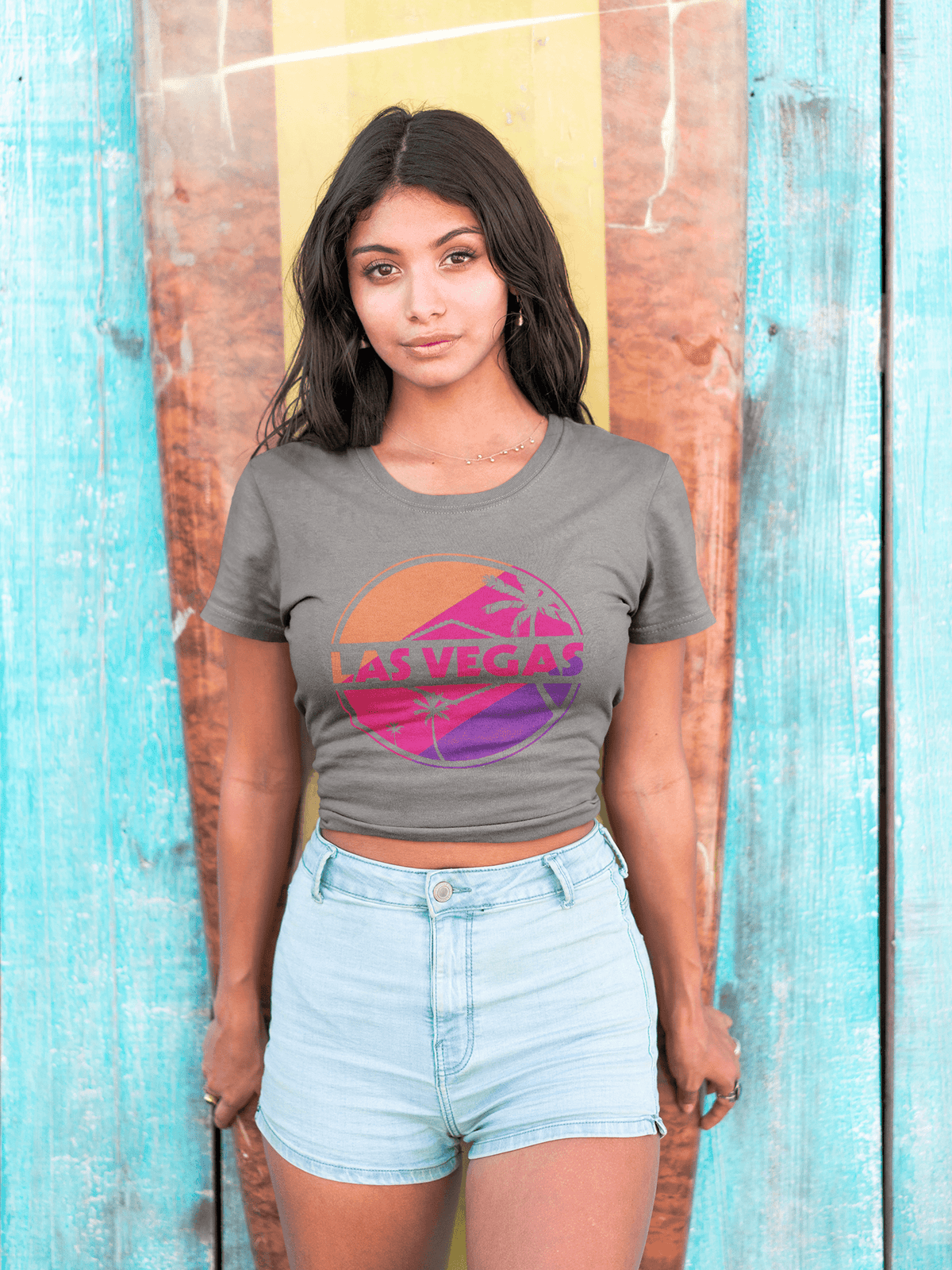 Vegas Glam Crop Tee-Cropped Tees-StylinArts