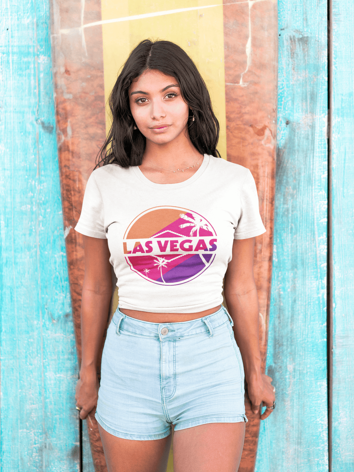 Vegas Glam Crop Tee-Cropped Tees-StylinArts