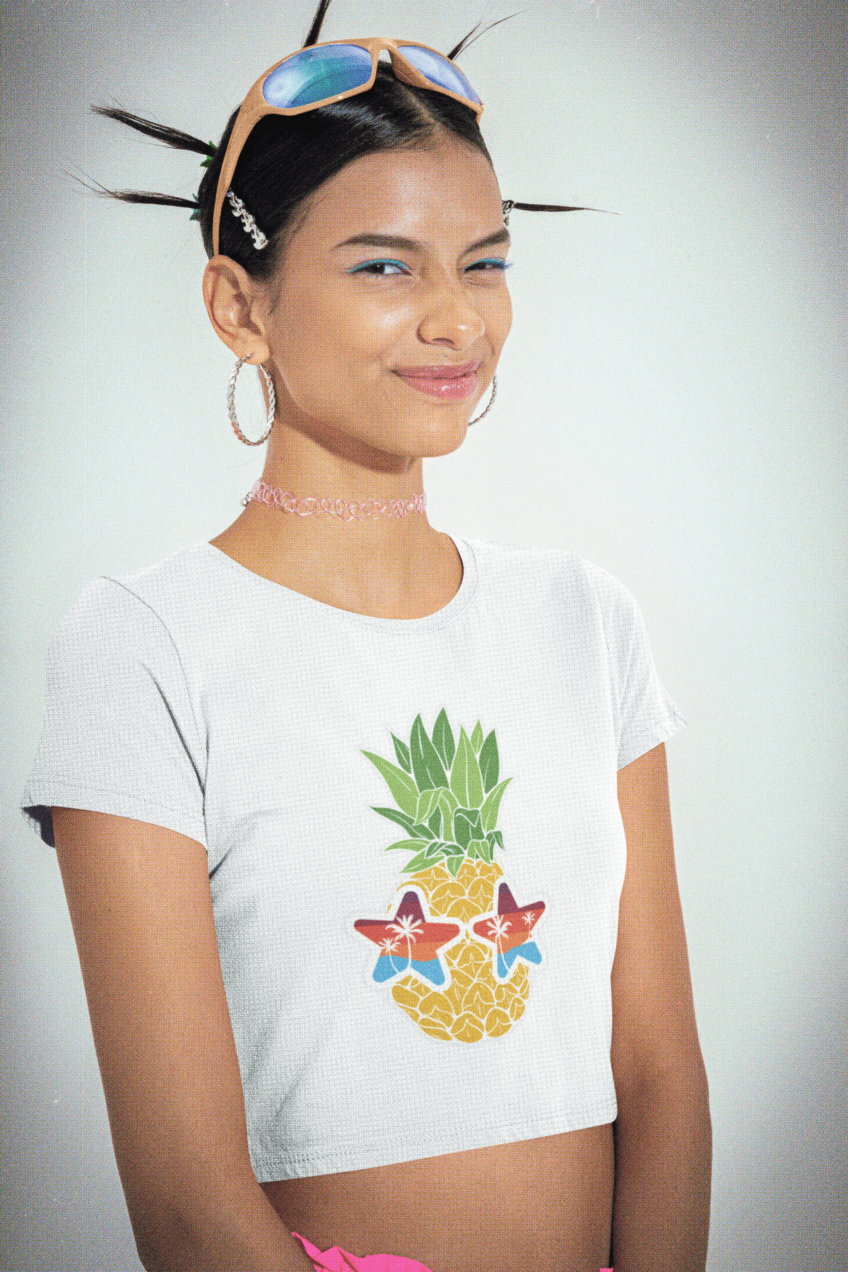 Tropical Breeze Crop Tee-Cropped Tees-StylinArts