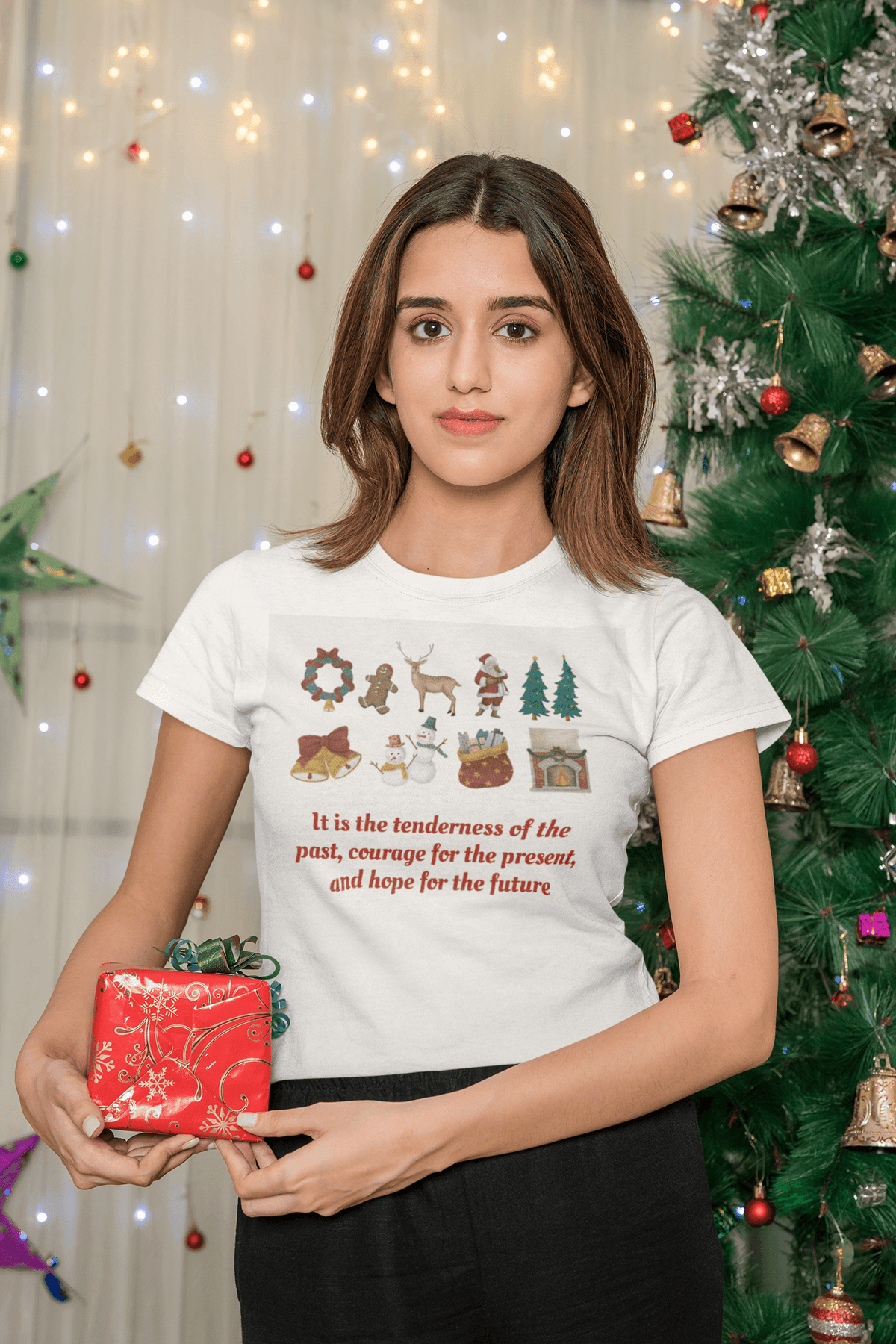 Christmas Quote Womens T-shirt-Regular Fit Tee-StylinArts