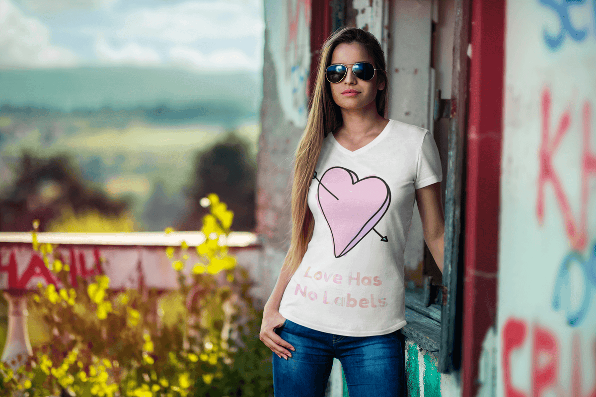 LOVE has no Labels T-shirt-Regular Fit Tee-StylinArts