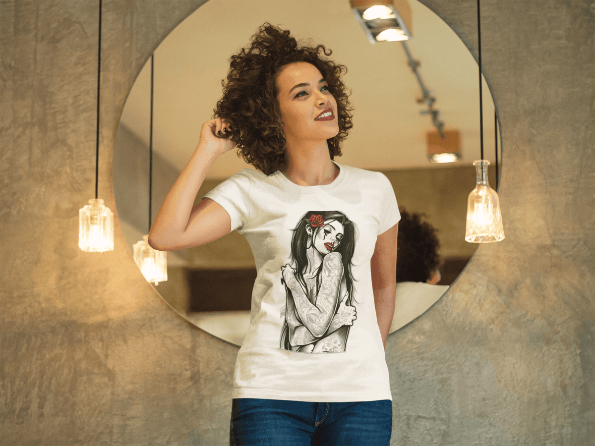 Girl with Tattoos T-shirt-Regular Fit Tee-StylinArts