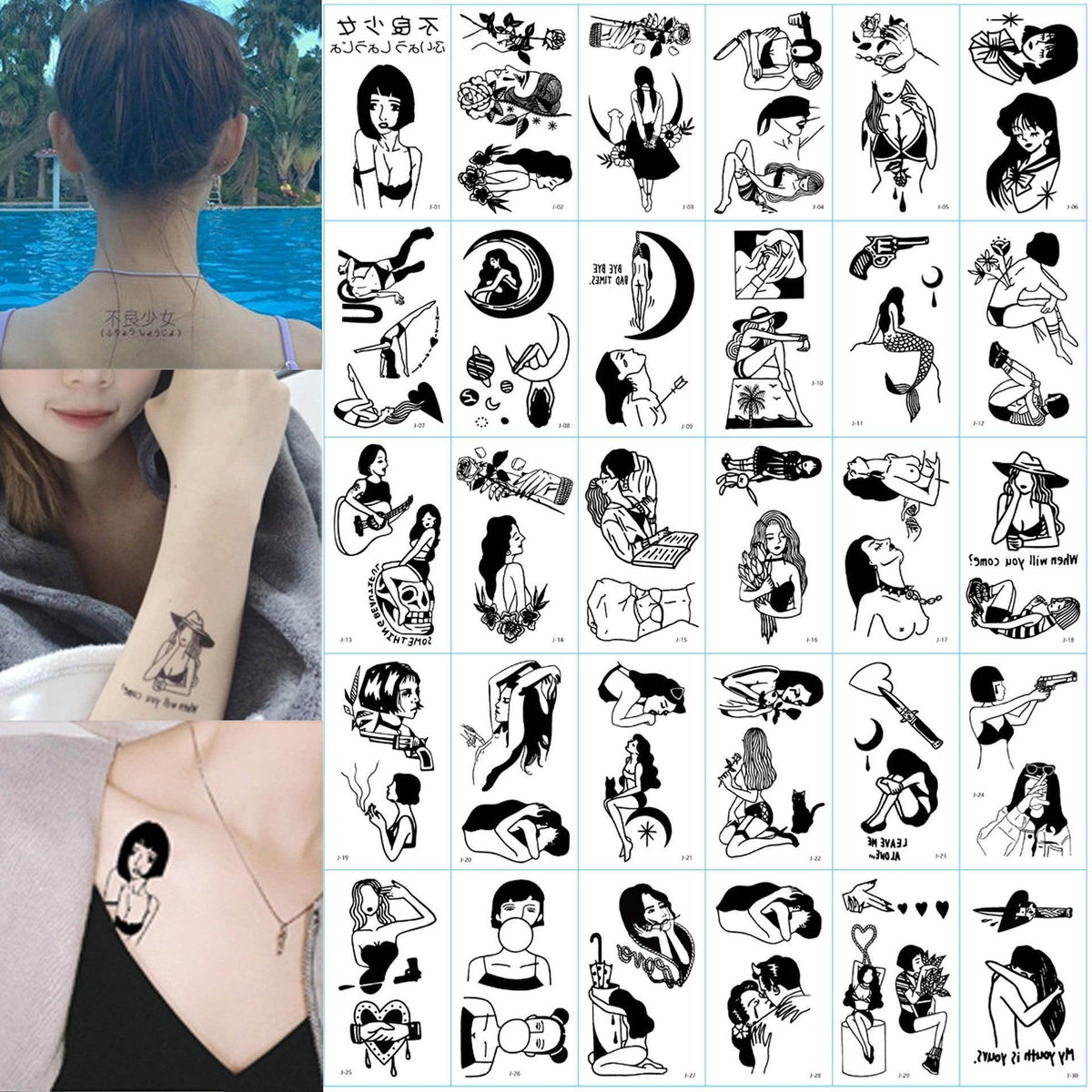 Simulation Dark Wind Pattern Tattoo Decals-Tattoo-StylinArts