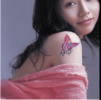 3D Butterfly Flower Tattoo Sticker-Ink Art Styles-StylinArts