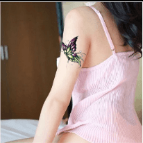 3D Butterfly Flower Tattoo Sticker-Ink Art Styles-StylinArts