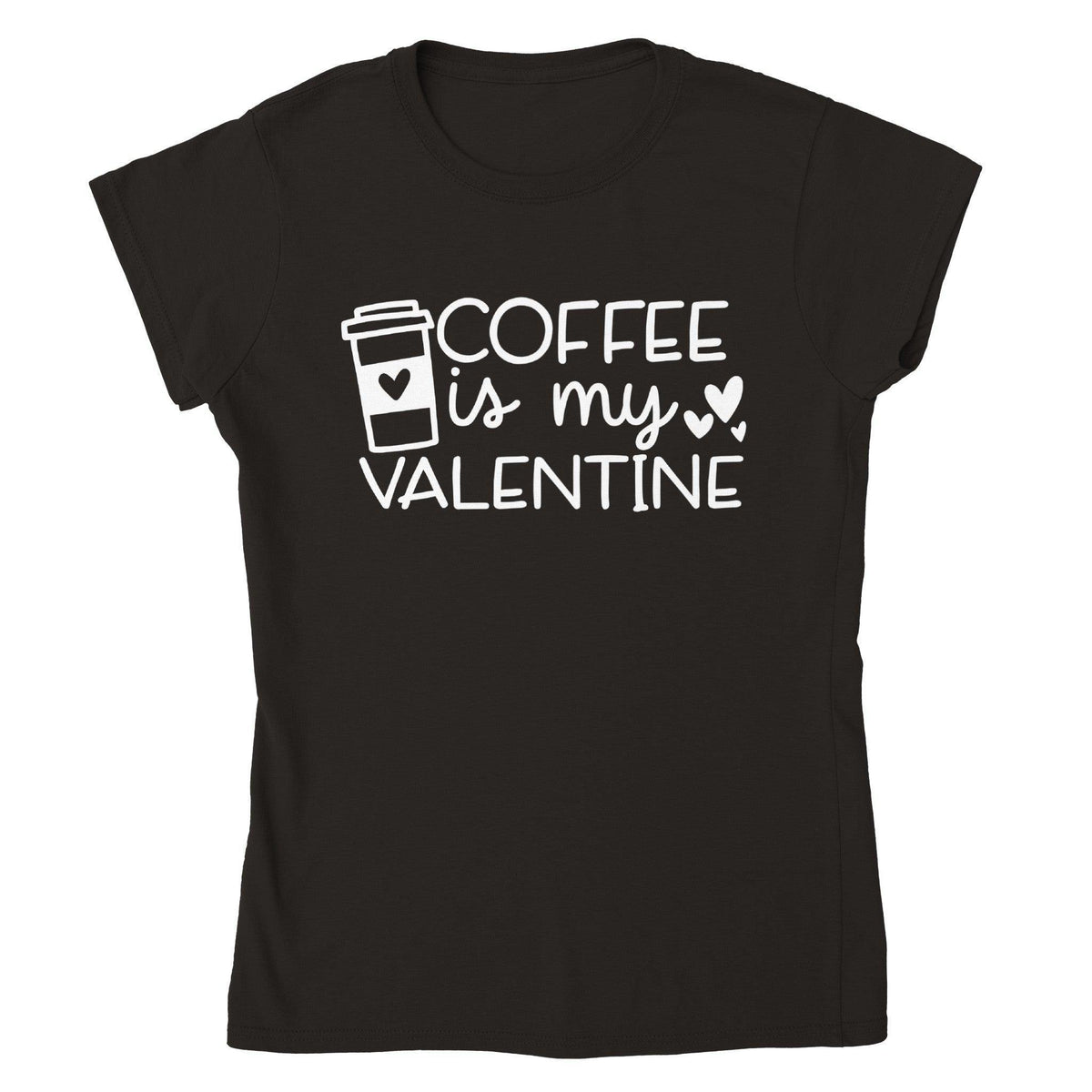 COFFEE IS MY VALENTINE BOLD T-shirt-Regular Fit Tee-StylinArts