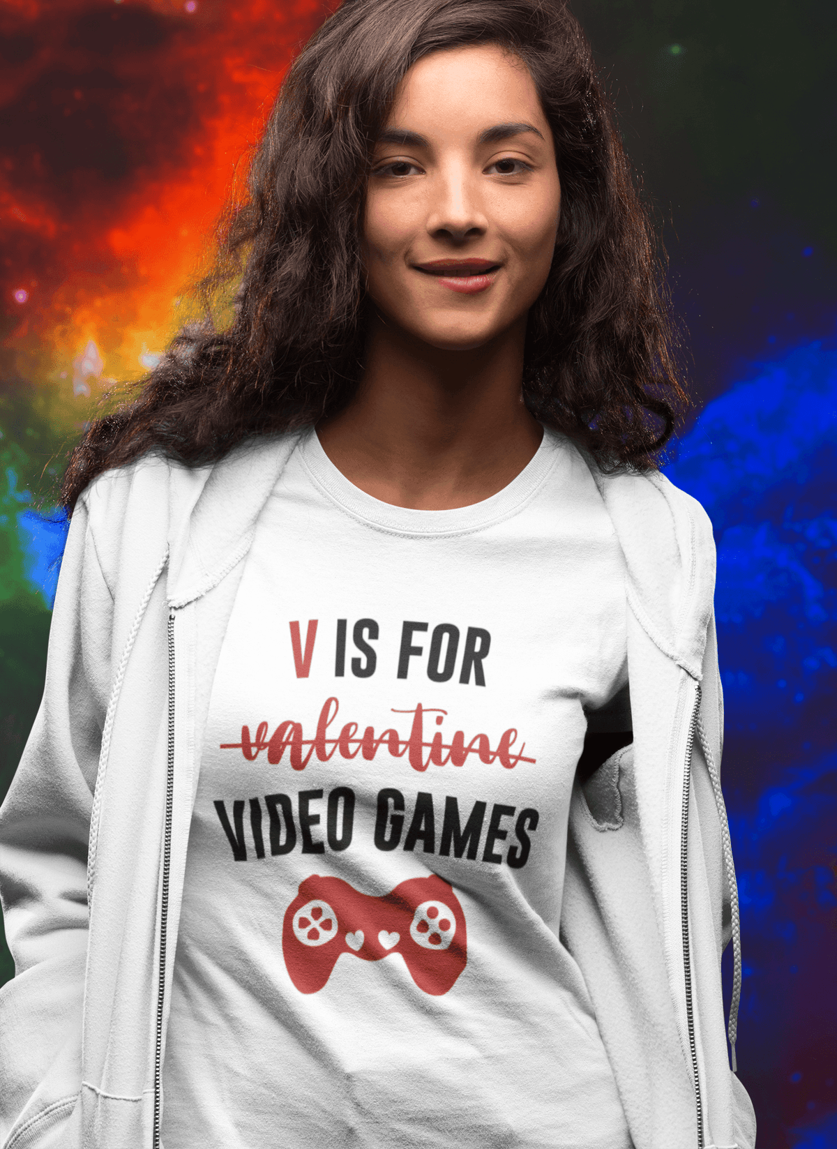 V Is For Video Games T-Shirt-Regular Fit Tee-StylinArts