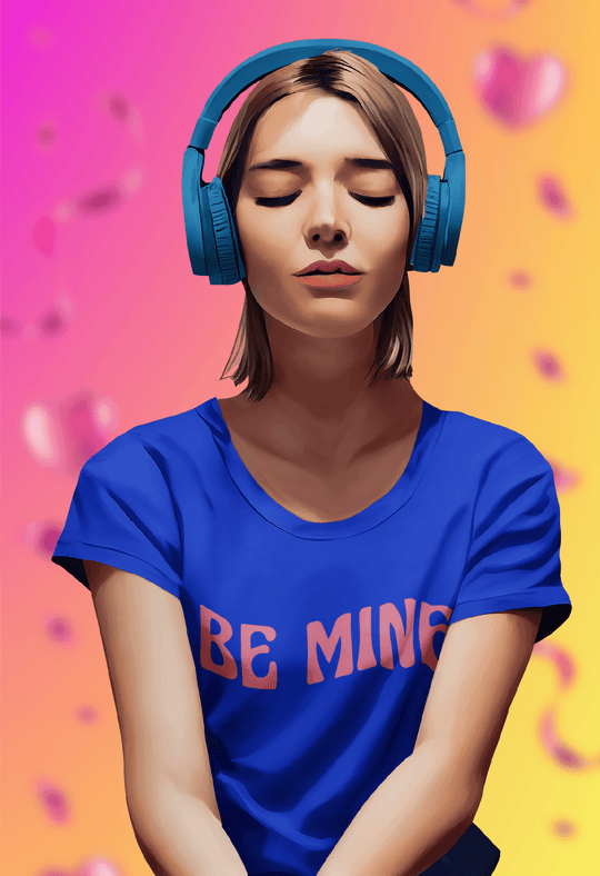 Be Mine Minimalist Valentine’s Day Tee-Royal-S-Regular Fit Tee-StylinArts