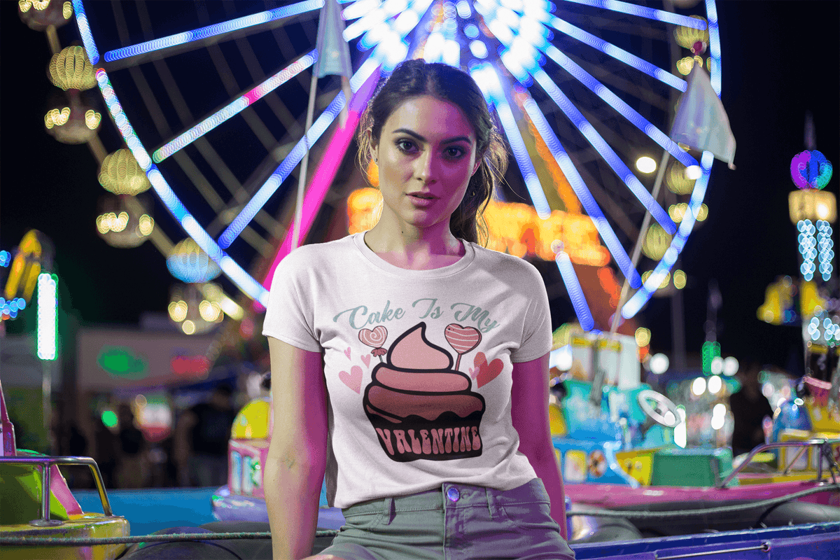 CAKE IS MY VALENTINE T-shirt-Regular Fit Tee-StylinArts