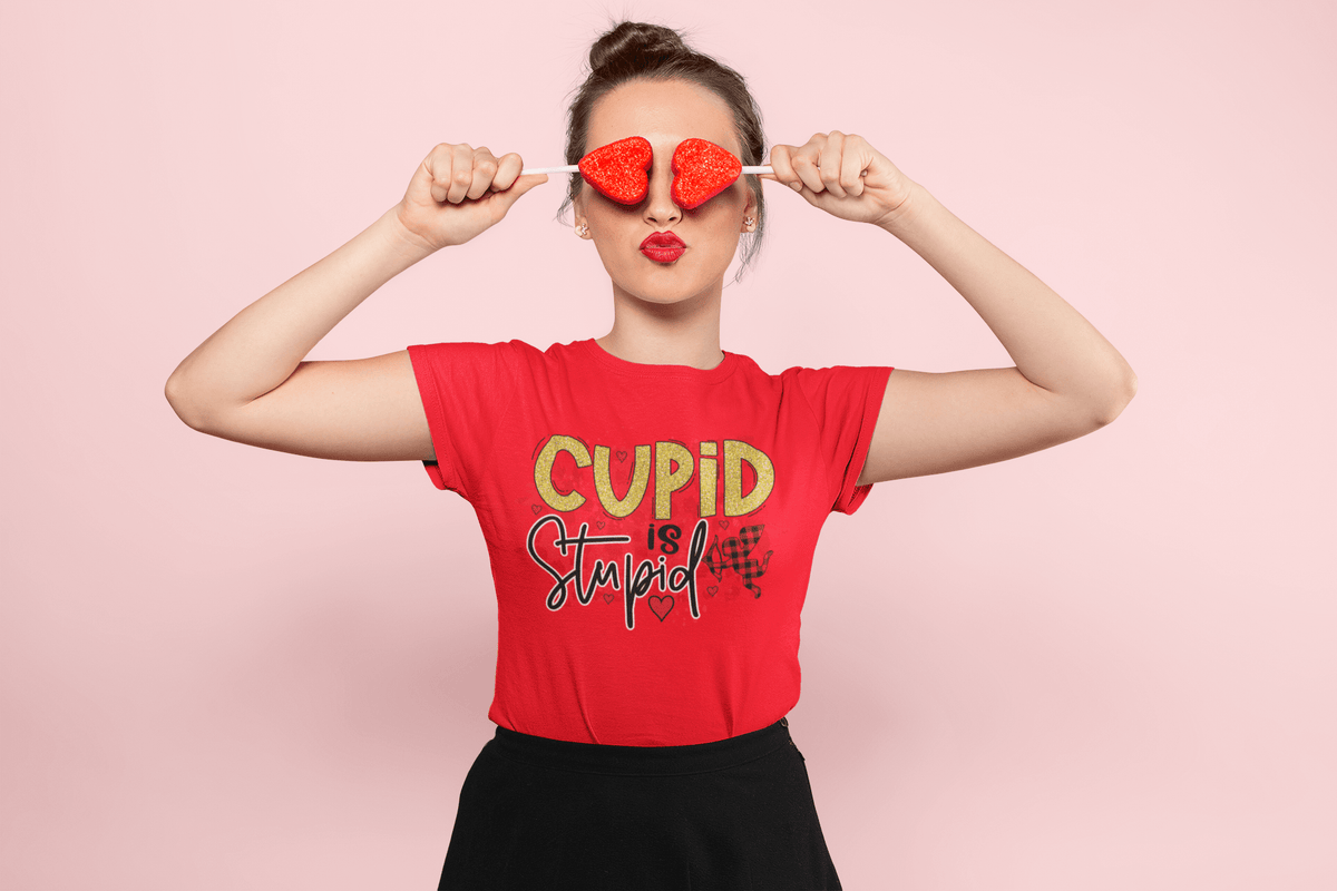 CUPID is STUPID T-shirt-Regular Fit Tee-StylinArts