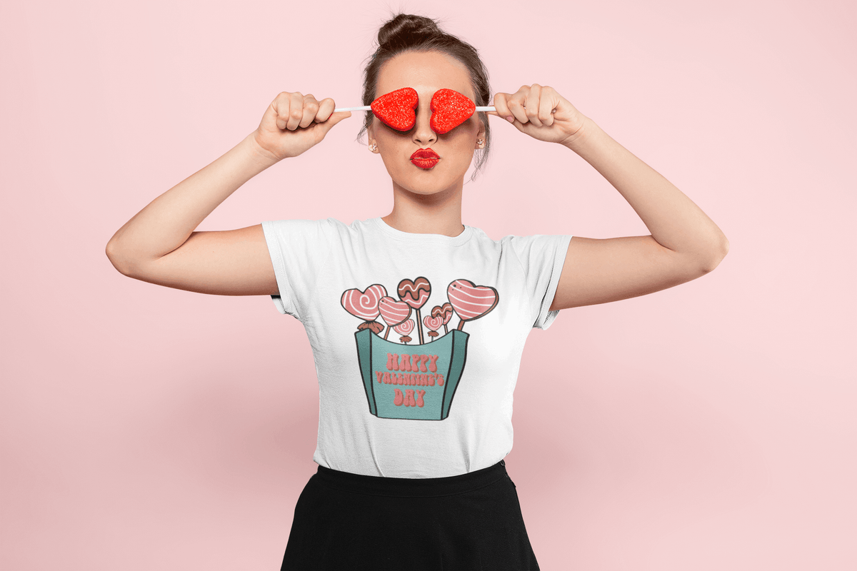 HAPPY VALENTINE'S DAY T-shirt-Regular Fit Tee-StylinArts