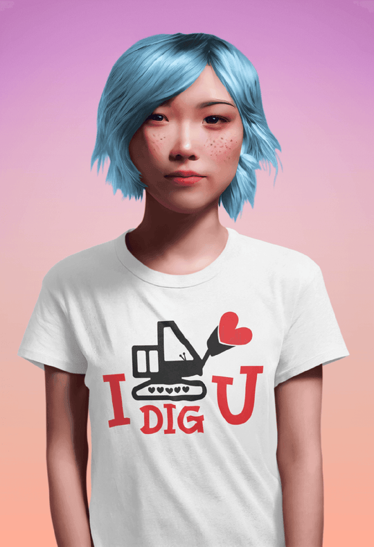 I Dig You Valentine’s Day T-Shirt-White-S-Regular Fit Tee-StylinArts