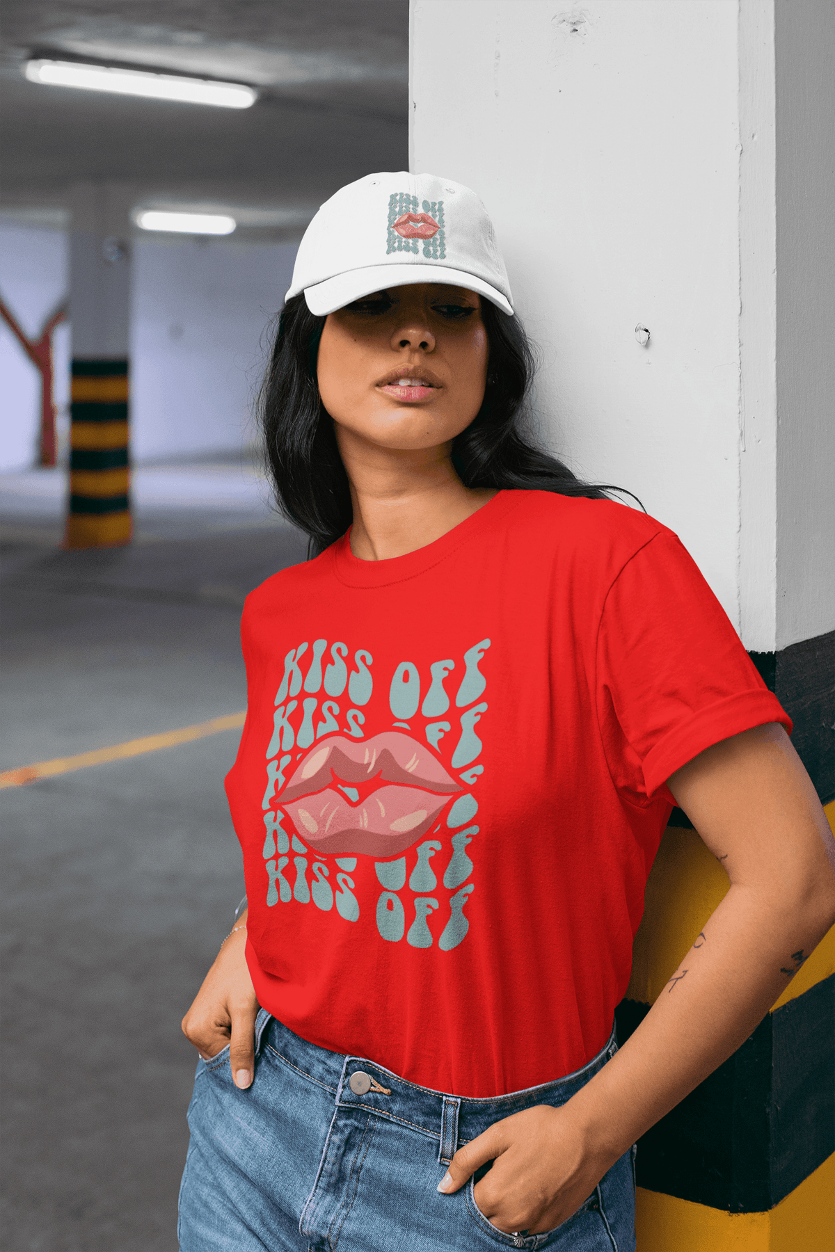 KISS OFF T-shirt-Regular Fit Tee-StylinArts